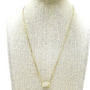 DOGEARED Aquarius Zodiac Gold Tone Necklace Cubic Zirconia Pendant Original Card